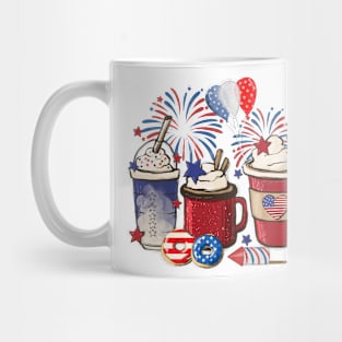 4th of July Coffee Lover Patriotic Ice Cream Red And Blue Mug